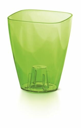 Květináč COUBI ORCHID hranatý zelený transparentní 13,2cm