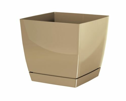 Květináč COUBI SQUARE P s miskou káva s mlékem 15,5cm