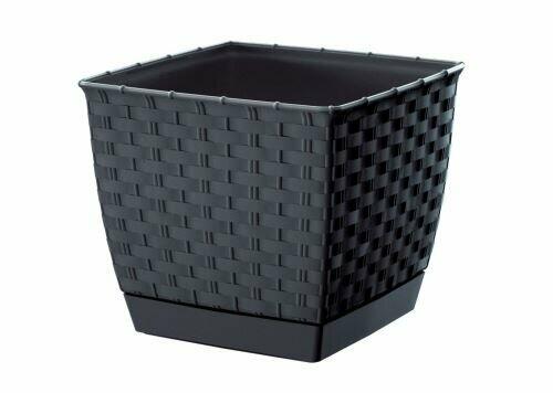 Květináč hranatý RATOLLA SQUARE antracit 16,5cm