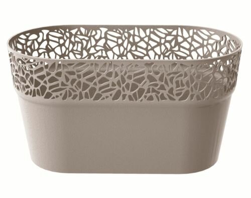 Truhlík s krajkou NATURO mocca 27,5 cm