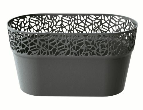 Truhlík s krajkou NATURO grafit 27,5 cm