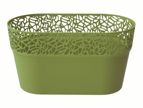 Truhlík s krajkou NATURO olivka 27,5 cm