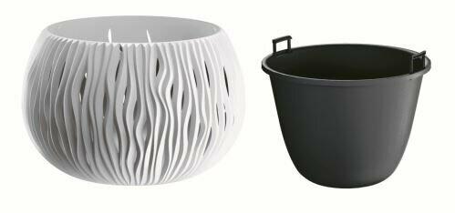 Květináč s vkladem SANDY BOWL bílý 47,8 cm