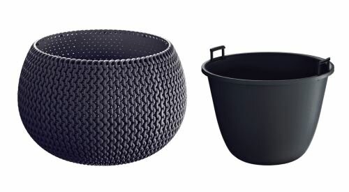 Květináč s vkladem SPLOFY BOWL antracit 47,8 cm