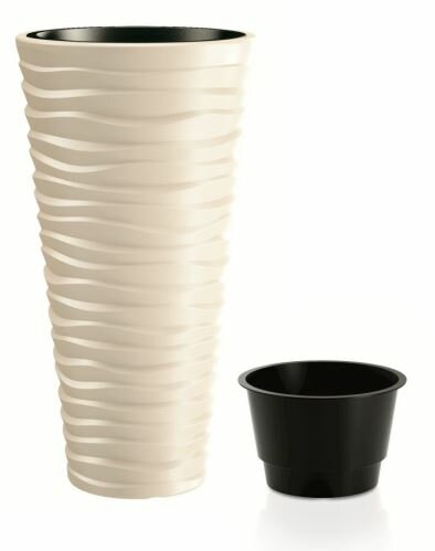 Květináč SAND SLIM + vklad krémový 39,0 cm