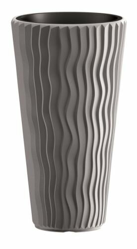 Květináč SANDY SLIM + vklad šedý kámen 29,7 cm