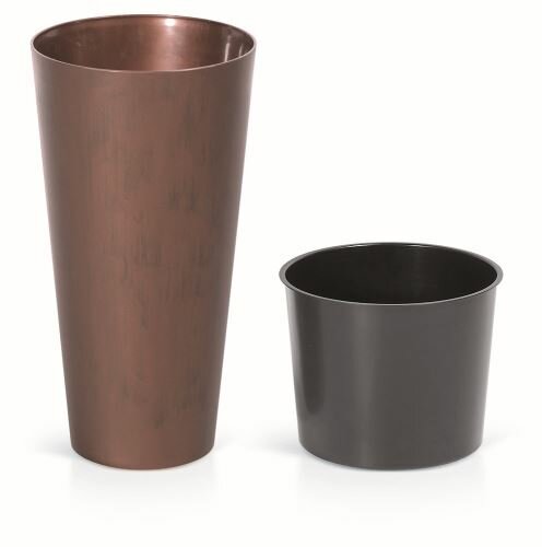 Květináč TUBUS SLIM CORTEN + vklad patinující ocel 15 cm