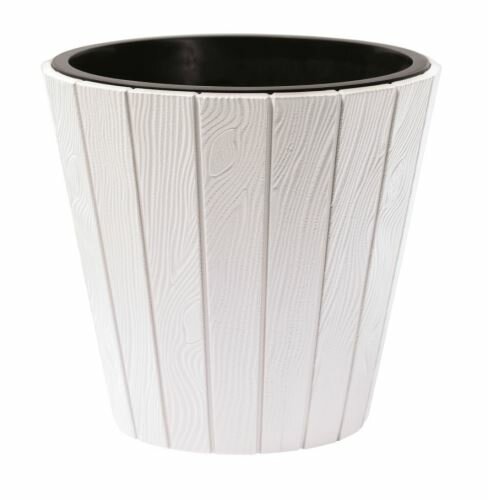 Květináč WOODE + vklad bílý 34,8 cm