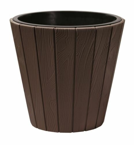 Květináč WOODE + vklad hnědý 34,8 cm