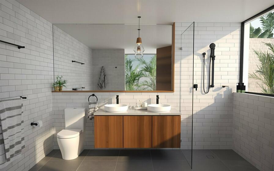 La cabine de douche peut aussi avoir l'air si élégante.