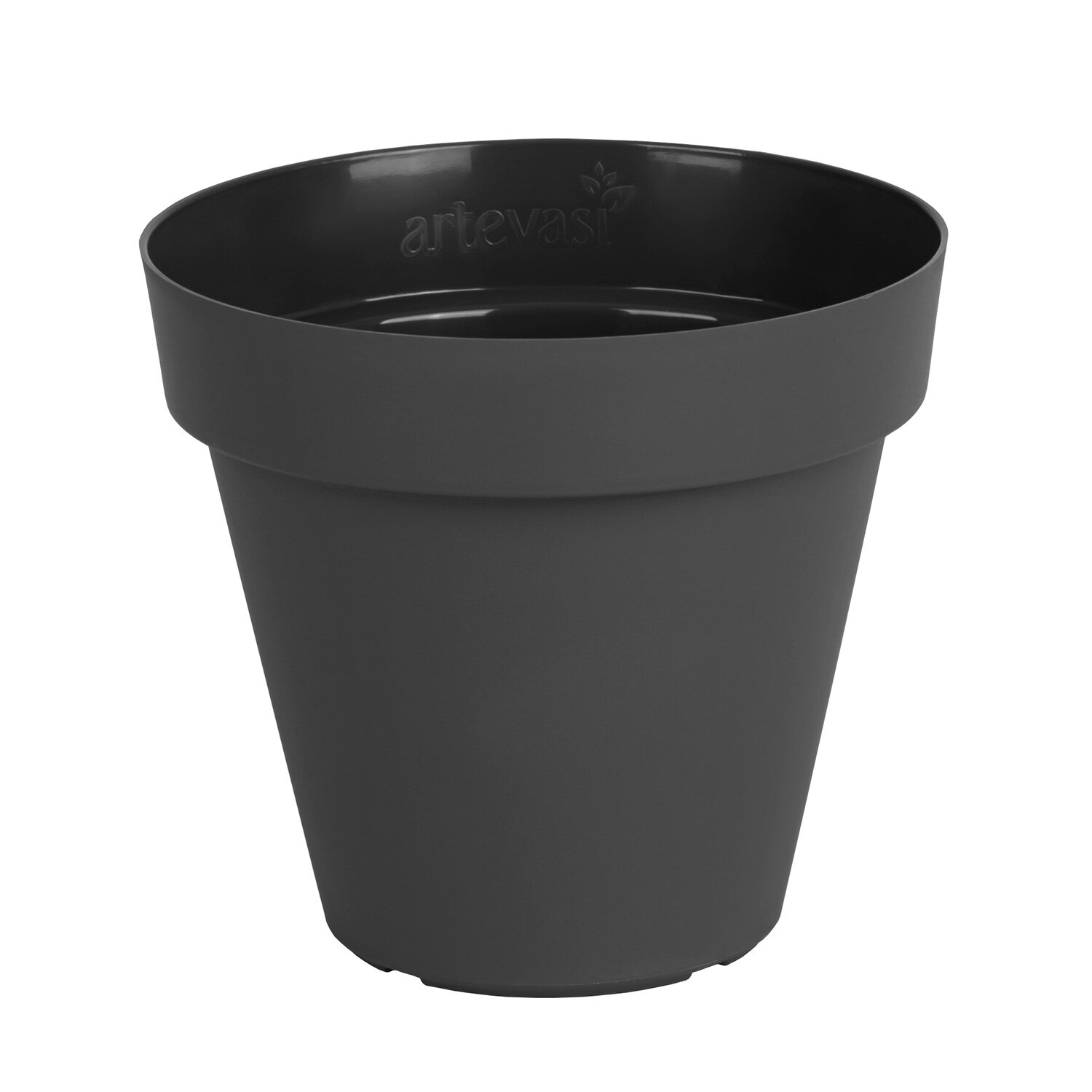 Plastový kvetináč - matný Antracit - 25 cm priemer