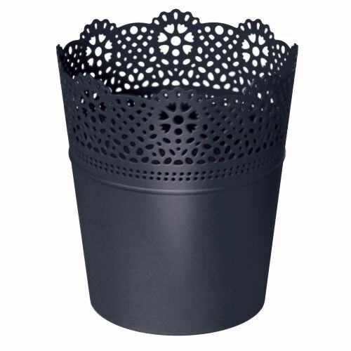 Květináč s krajkou LACE antracit 13,5 cm