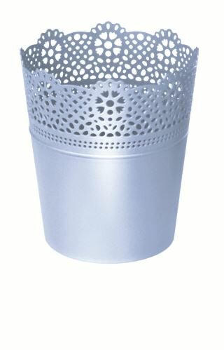 Květináč s krajkou LACE světle modrý 13,5 cm