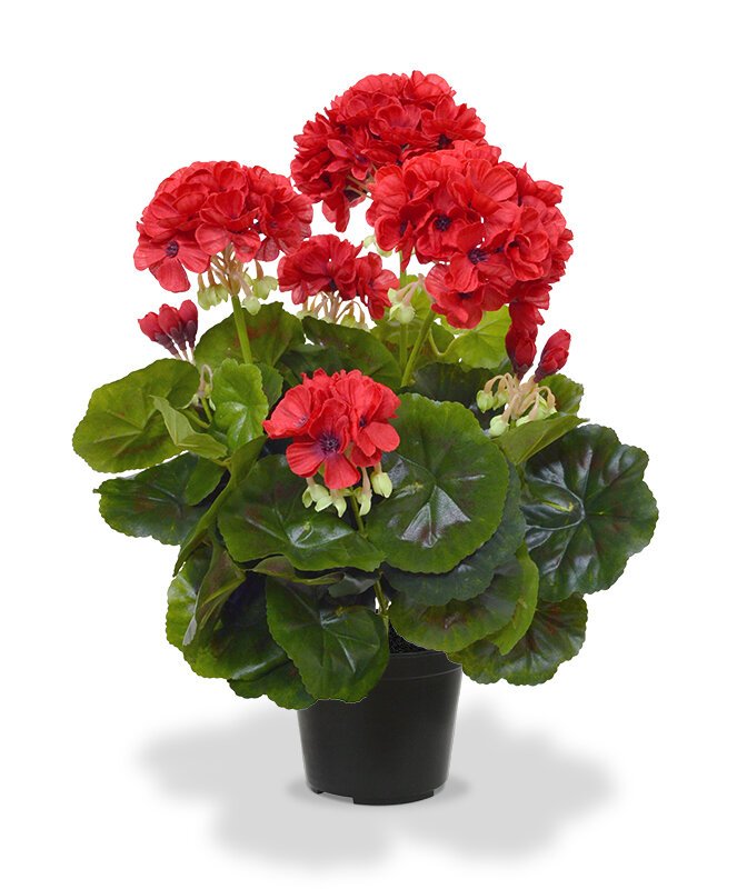Umelá červená Geranium 40 cm