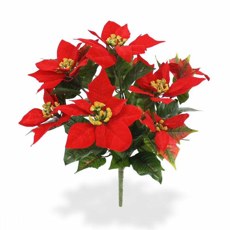 Umelá rastlina Poinsettia 40 cm - červená