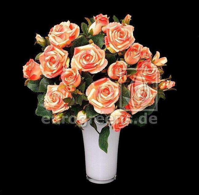 Umelá kytica Ruža ružovo-marhuľová 50 cm