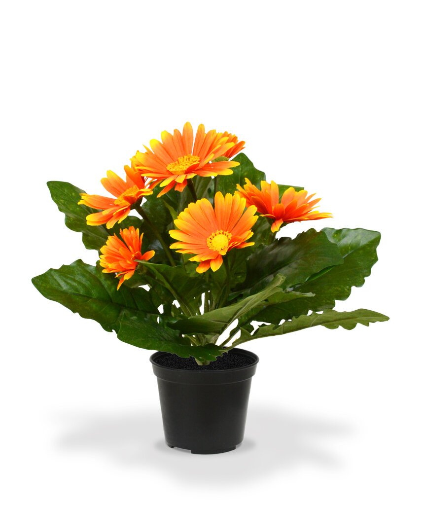 Umelá rastlina Gerbera 30 cm oranžová