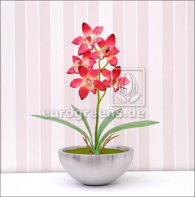 Umelá vínovo červená Cymbidium orchidea 50 cm