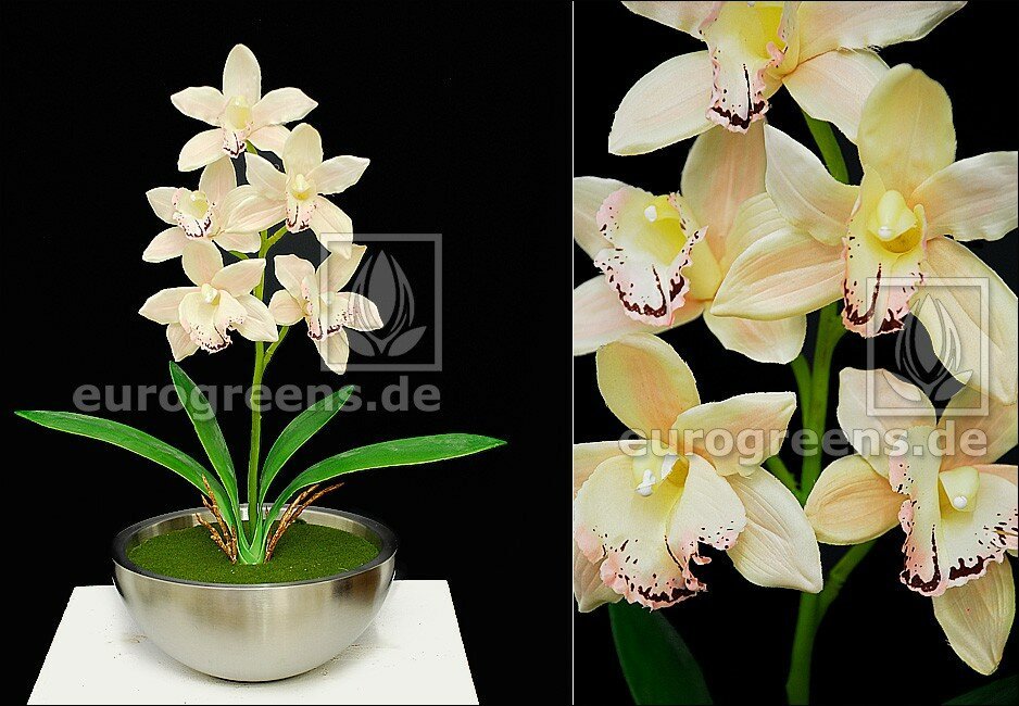 Umelá Cymbidium orchidea 50 cm