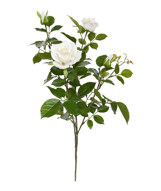 Umelá vetva Ruža Deluxe 70 cm - krémová