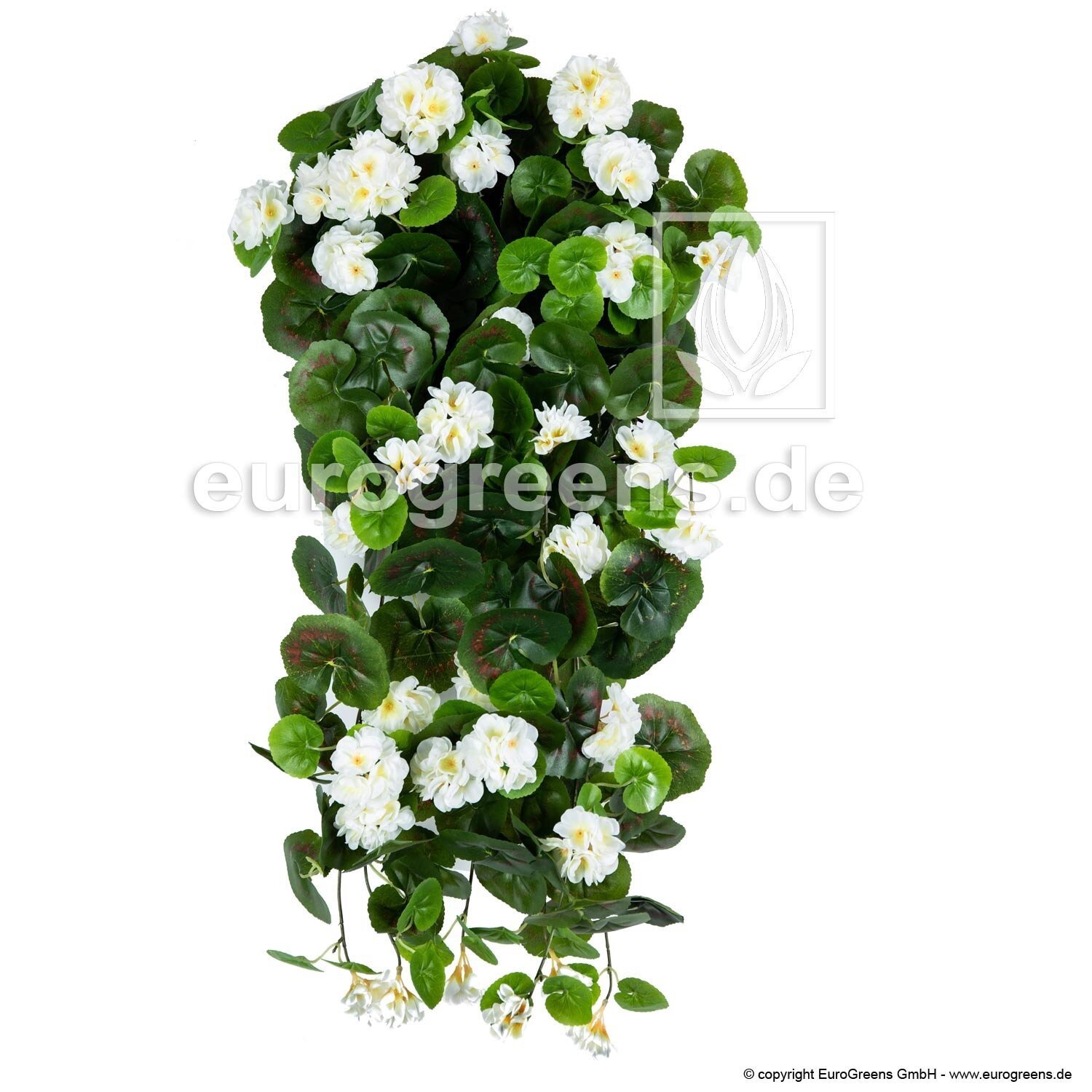 Umelá úponka Pelargónia biela 70 cm