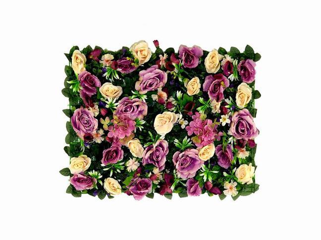 Umelý kvetinový panel Ruža a Hortenzia  - 40x60 cm